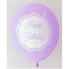 Lavender Happy Birthday 1 Side Printed Balloons